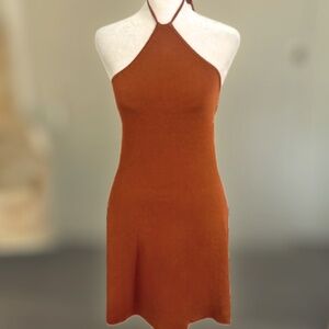 Cult Gaia Leslie Knit Mini Dress Spice Backless Bodycon XS Small Resort